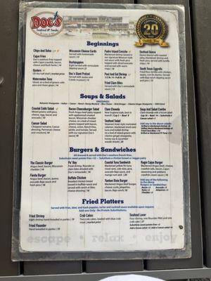 Menu photo 1 Doc's Seafood & Steaks Corpus Christi, TX