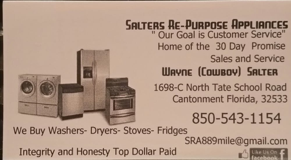 SALTERS REPURPOSE APPLIANCES Updated September 2024 1698C North