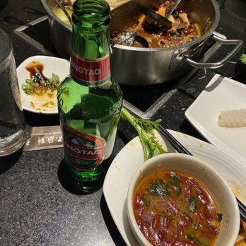Happy Lamb Hot Pot - We got the "all you can eat" option and TORE IT UP! Sorry about the mess  and THANK you for the wonderful night! - Chinese Near Me - Plano, Texas