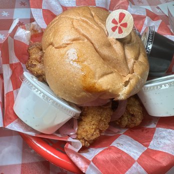 Hot Chicken Takeover - Jumbo chicken tender sandwich - Southern Near Me - Columbus, Ohio Hot Chicken Takeover - Jumbo chicken tender sandwich - Southern Near Me - Columbus, Ohio