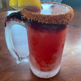 Michelada with homemade chamoy Michelada with homemade chamoy