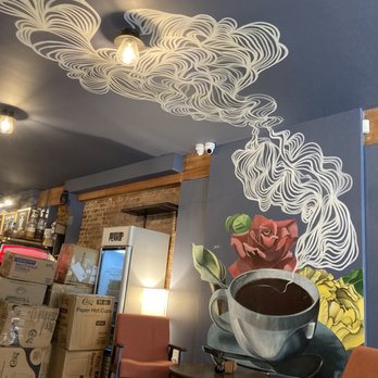 Brooklyn Perk - Cool wall mural by seating - Coffee & Tea Near Me - Brooklyn, New York