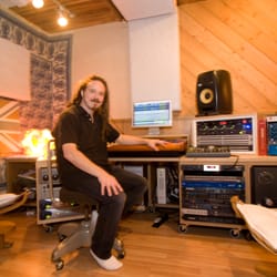 ReadyMix Music - Recording engineer Paul Horabin at the board.