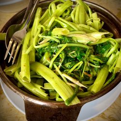 Fuji Noodle Restaurant - Morning Glory fried in Shrimp Paste & Garlic served in a Hot Pot!