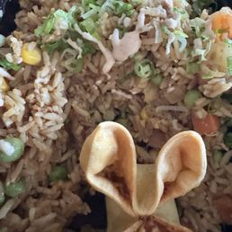 Shrimp fried rice with crab Rangoon Shrimp fried rice with crab Rangoon