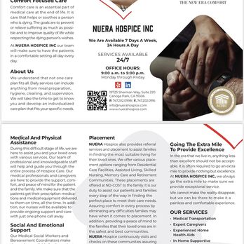 Nuera Hospice - Our new brochure - Hospice Near Me - Canoga Park, California Nuera Hospice - Our new brochure - Hospice Near Me - Canoga Park, California