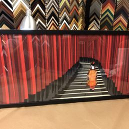 We got a tenugui framed for a friend at Allerton's. It's a cloth, and can be difficult to frame, but he did an amazing job!!