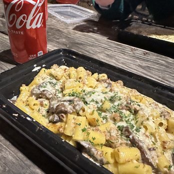 ARTIPASTA - Macaroni with mushrooms and sausage - Italian Near Me - Austin, Texas ARTIPASTA - Macaroni with mushrooms and sausage - Italian Near Me - Austin, Texas