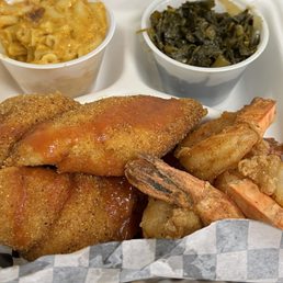 Catfish and shrimp plate Catfish and shrimp plate
