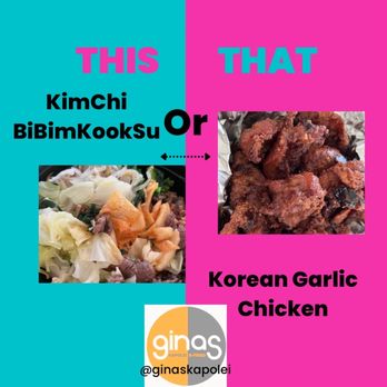 Gina's Kapolei - Bibim kook su and side Korean garlic chicken (best ever!) - Barbeque Near Me - Kapolei, Hawaii