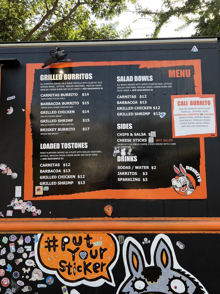 DONKEY’S GRILLED BURRITOS Updated August 2024 1720 Barton Springs
