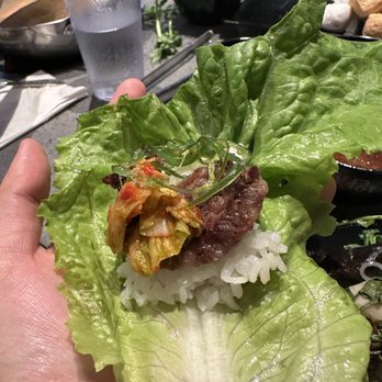 KPOT Korean BBQ & Hot Pot - Lettuce wrap! - Korean Near Me - Orange, Connecticut