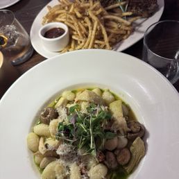 Gnocchi and steak frites