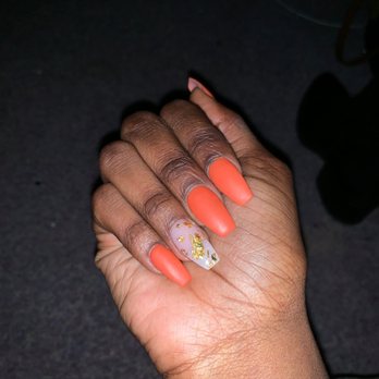 Boston's Nails & Spa - dip nails with gold foil - Waxing Near Me - Boston, Massachusetts