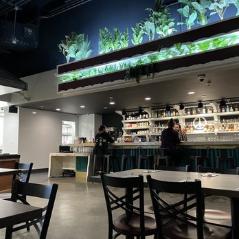 Calabash - a restaurant with a fish tank above the bar - Wine Bars Near Me - Oakland, California