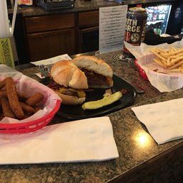 a burger and fries
