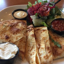 Boston Pizza - Quesadilla with a side salad.
