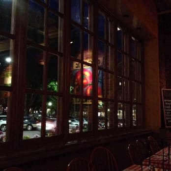 American Flatbread - Nice window night view of the street! - Pizza Near Me - Burlington, Vermont