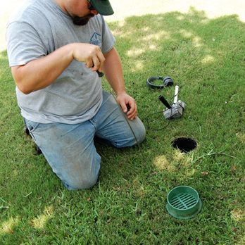 H2O Sprinkler Systems - Jacob West from H2O Sprinkler Systems getting down in the dirt. - Landscaping Near Me - Irving, Texas