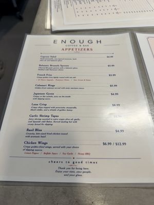 Menu photo 2 Enough Coffee And Bar Fairfield, CA