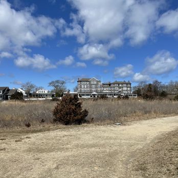 Edgartown Lighthouse - View from Lighthouse of Harbor view hotel - Landmarks & Historical Buildings Near Me - Martha's Vineyard, Massachusetts