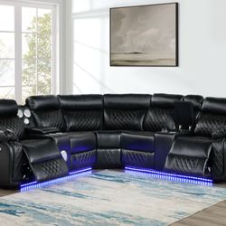Alkam Home Fashion - Sectional sofa with bluetooth and LED lights