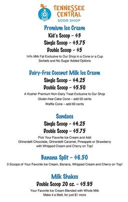 Menu photo 2 Tennessee Central Soda Shop Monterey, TN