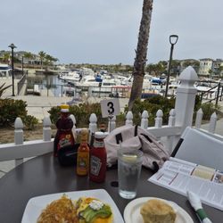 Breakfast with a the view of the marina