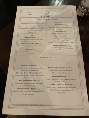 Menu photo 1 Alpine + Antlers Beaver Creek, CO