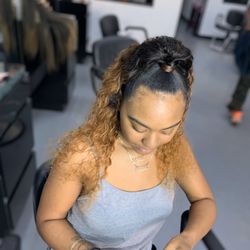 Exquisite Boutique & Beauty Bar - Half up Half Down Ponytail Sew In