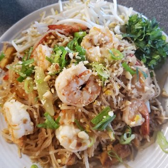 Davis Seafood - a plate of noodles and shrimp - Seafood Markets Near Me - Sneads Ferry, North Carolina
