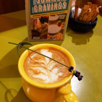 Snooze, an A.M. Eatery - Lavender latte - Breakfast & Brunch Near Me - Orange, California