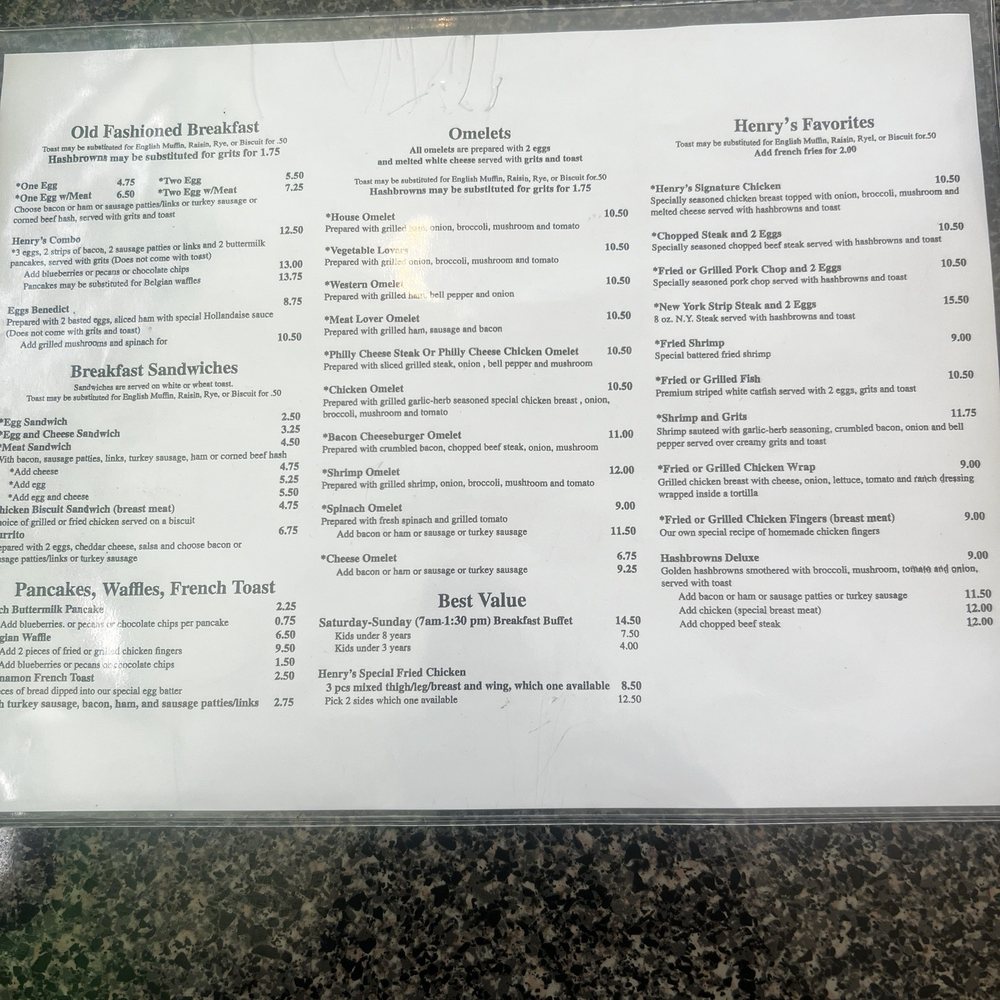 Henry's - Menu - Breakfast & Brunch Near Me - Pooler, Georgia Henry's - Menu - Breakfast & Brunch Near Me - Pooler, Georgia