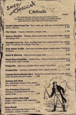Menu photo 4 Snap Dragon Burnsville, NC