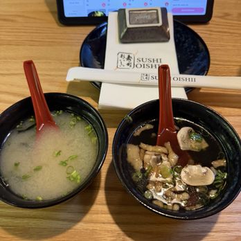 Sushi Oishii - Miso and mushroom soup - Sushi Bars Near Me - Sterling Heights, Michigan Sushi Oishii - Miso and mushroom soup - Sushi Bars Near Me - Sterling Heights, Michigan