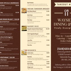 Wayside Dining Lounge - Our Take out Menu