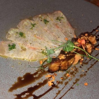 Kata Robata - Amber Jack sashimi w/ foie gras - Sushi Bars Near Me - Houston, Texas