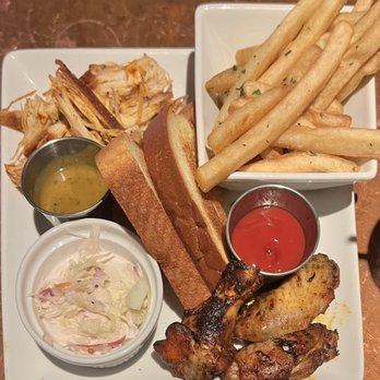 Old Town Pour House - 2 Meat & 2 Sides: wings & pulled chicken with fries and coleslaw - American Near Me - Oak Brook, Illinois