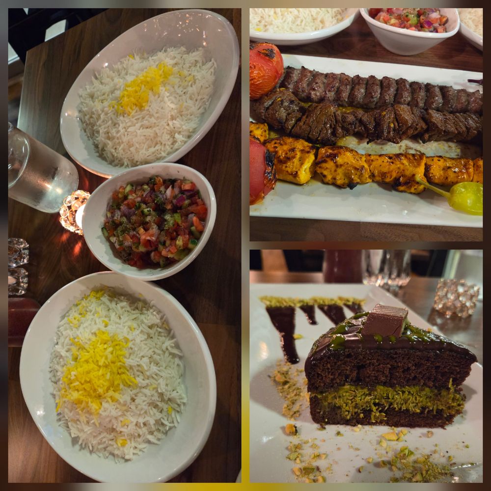 Diyar - Kebab plate, salad, Dubai chocolate cake. - Persian/Iranian Near Me - Issaquah, Washington Diyar - Kebab plate, salad, Dubai chocolate cake. - Persian/Iranian Near Me - Issaquah, Washington