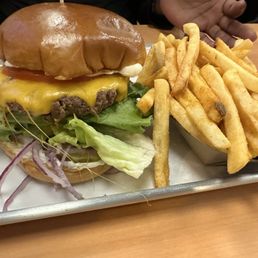 Cheeseburger and fries