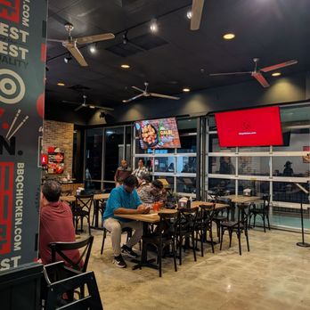 bb.q Chicken Winter Garden - Fans to keep the place cool with all the heat coming off the chicken - Korean Near Me - Winter Garden, Florida