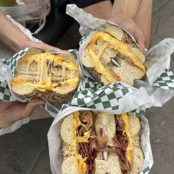 Leon's Bagels - 2x bacon egg cheese, 1x sausage - Bagels Near Me - New York, New York Leon's Bagels - 2x bacon egg cheese, 1x sausage - Bagels Near Me - New York, New York