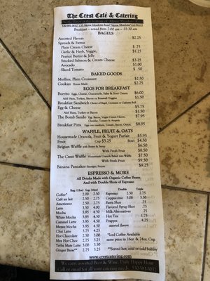 Menu photo 3 Crest Cafe and Catering Alpine Meadows, CA