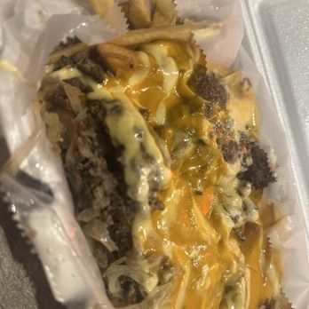 Jon’s Joint - Messy but sooooo soooo soooo good like amazing!   Smash all Smash Over Fries - Burgers Near Me - Arlington, Virginia