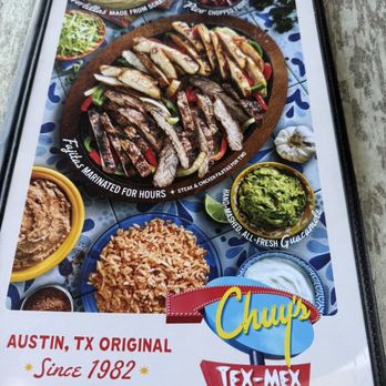 Chuy's - Menu front - Tex-Mex Near Me - Birmingham, Alabama