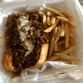 Fahrenheit Halal - Cheesesteak. Gigantic. The fries were really good too. - Chicken Wings Near Me - Glendale Heights, Illinois
