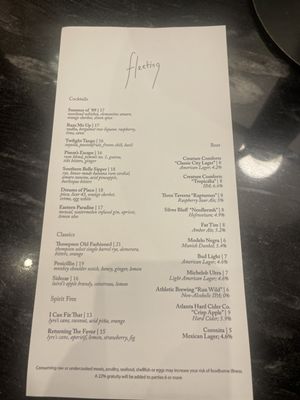Menu photo 5 Fleeting Savannah, GA Menu photo 5 Fleeting Savannah, GA