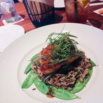 Seasons 52 - Brick Oven-Roasted Chilean Sea Bass Brick Oven-Roasted Chilean Sea Bass - New American Near Me - Costa Mesa, California