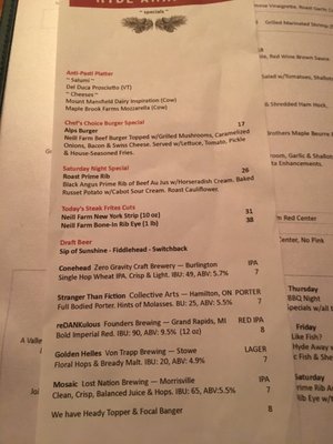 Menu photo 4 Hyde Away Inn & Restaurant Waitsfield, VT Menu photo 4 Hyde Away Inn & Restaurant Waitsfield, VT