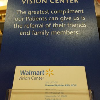 Walmart Vision & Glasses - So grateful for Mr. Simon's service, both in the vision center and for serving our country! - Eyewear & Opticians Near Me - Greenville, South Carolina Walmart Vision & Glasses - So grateful for Mr. Simon's service, both in the vision center and for serving our country! - Eyewear & Opticians Near Me - Greenville, South Carolina